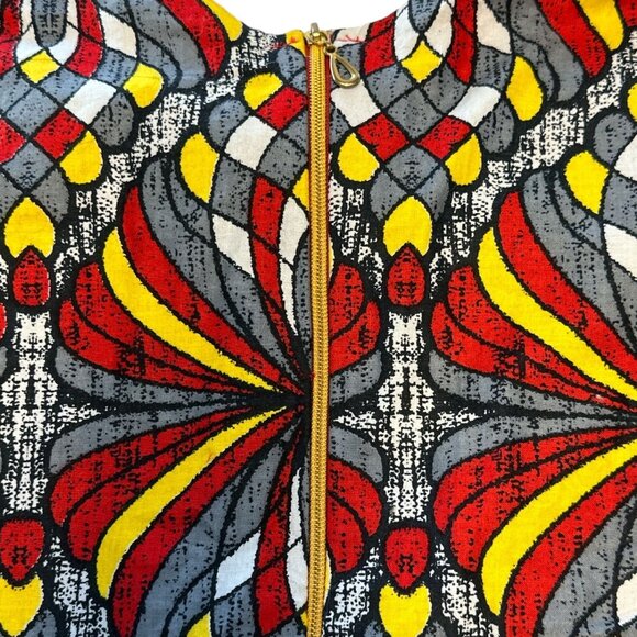 Handmade Medium A-Line Dress Multicolored Red Sequence Bow Abstract Costume READ - Picture 5 of 6